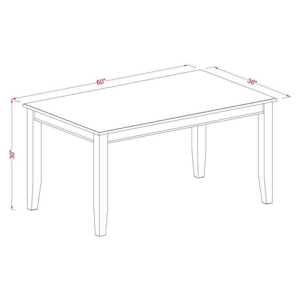 West Furniture DUT-MAH-T Dudley Dining Room Table - a Rectangle Solid Wood Table Top with Sturdy Legs, 36x60 Inch