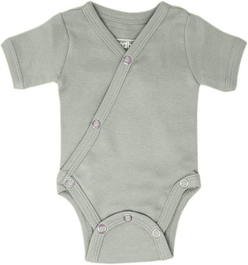 Unisex Baby Organic Cotton Short Sleeve Kimono Bodysuit, GOTS Certified, Snap Wrap Onesie for Newborns & Infants