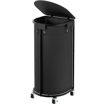 Hamper with Wheels and Lid, 100L Half Round Rolling Laundry Basket