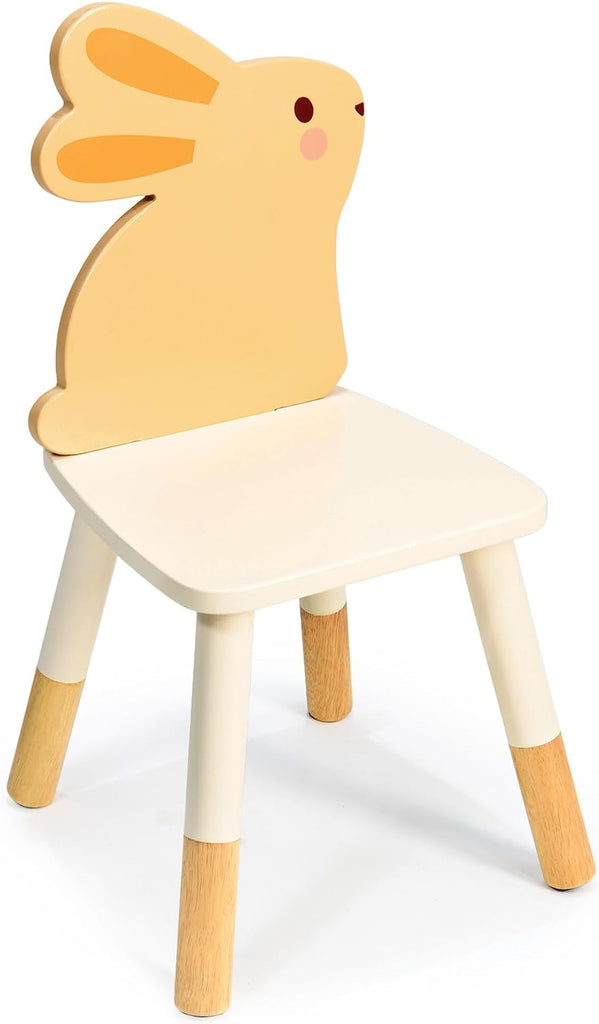 Kids Table and Chair Set with 2 Wooden Bunny Chairs, Cream Rubberwood Toddler Table, Wipe Clean, Non-Toxic Paint