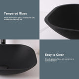 Bathroom Vessel Sink Tempered Glass Bowl Vessel Sink with Faucet and Pop-up Drain Combo Matte Black Countertop