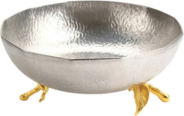 Decorative Metal Bowl with Stand Sculptural Stainless Steel Bowl Contemporary Luxury Stylists, Hosts, Dining Table