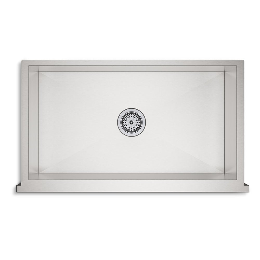 34" undermount single-bowl farmhouse kitchen sink, Stainless steel