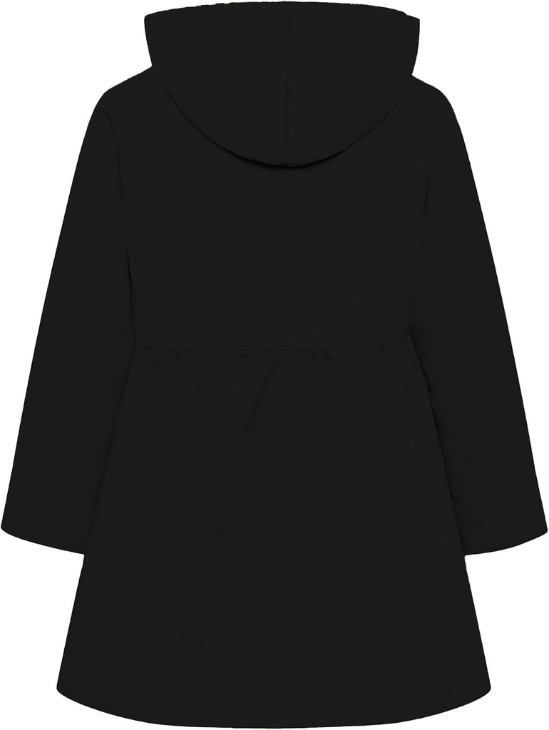 Girl's Single Breasted Trench Coat Hooded Dress Coat Outerwear