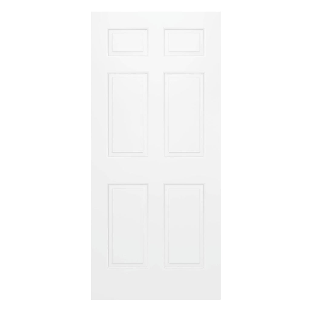 36"x80" Raised 6-Panel Textured White Primed Interior Door Slab