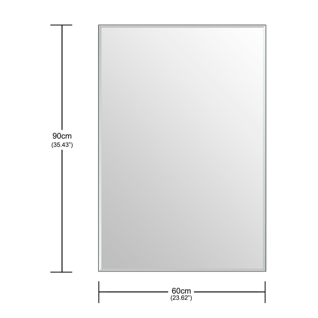 Bathroom Mirror for Over Sink 36x24 Inch Frameless Wall Mirror Beveled Edge