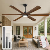 Savey'Sley 60" Ceiling Fan with LED Light and Remote - Walnut