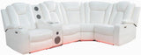 Naomi Home Chicago Home Theater Seating Reclining Sectional with Power Recline, Bluetooth Speakers, LED Lighting