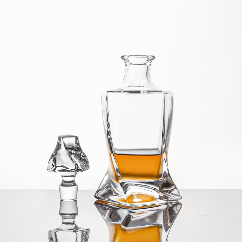 Whiskey Decanter 26 oz Twisted Shaped with Glass Stopper