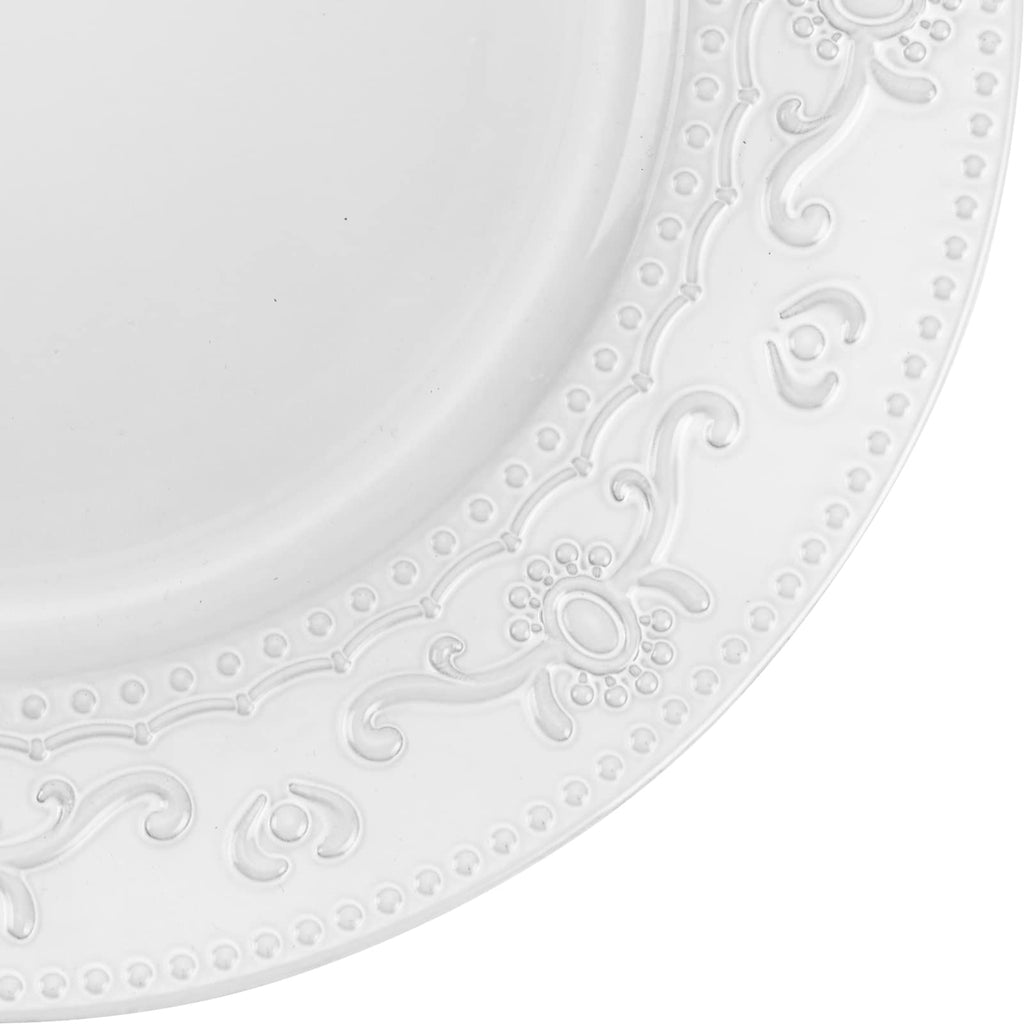 13-Inch Charger Plates, 6Pcs Dinner Plate Chargers Round Server Ware, White