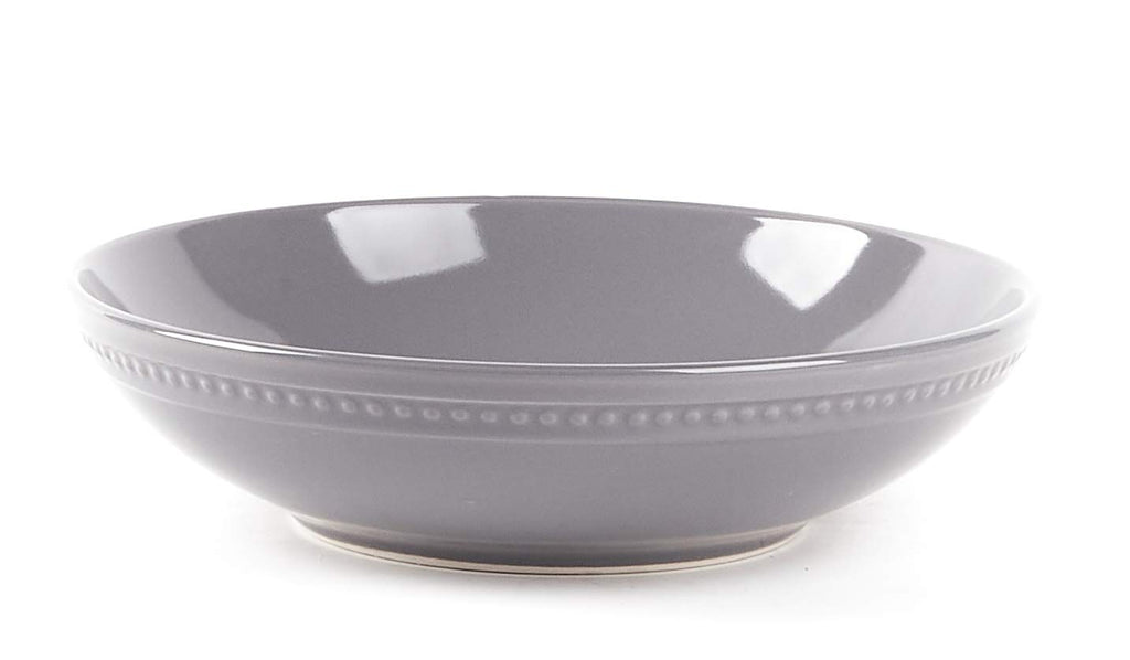 42-Piece Pearl Dots Stoneware Dinnerware Set, Grey, Service for 6