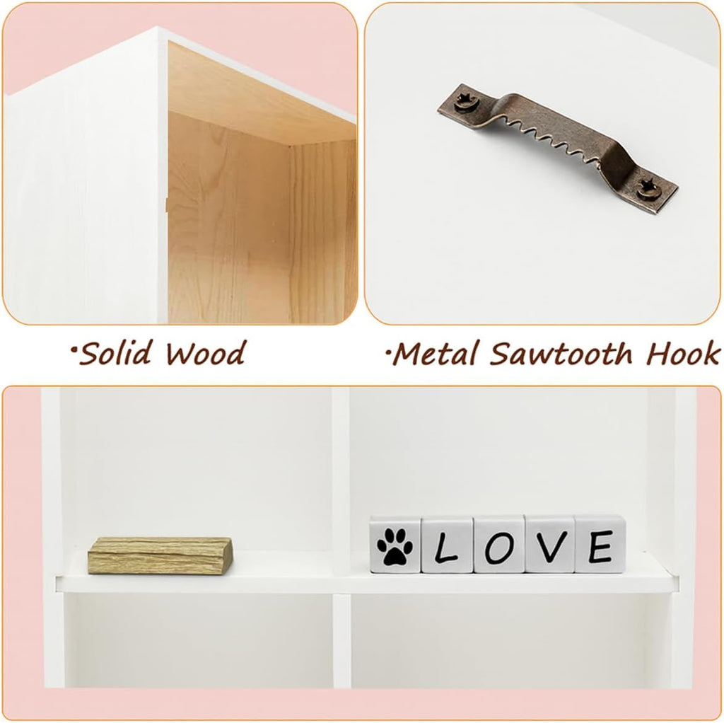 11*14" Solid Wood Pet Memorial Shadow Box with Adjustable Shelves