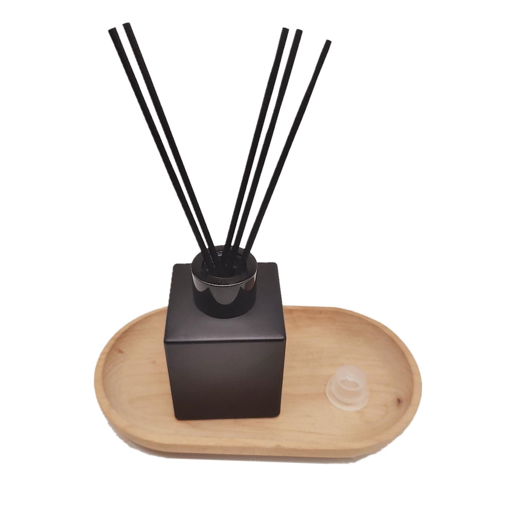 4PCS Reed Diffuser Bottle, Empty Matte Black Glass Jar, Fragrance Replacement Container 100ml(4, Square)
