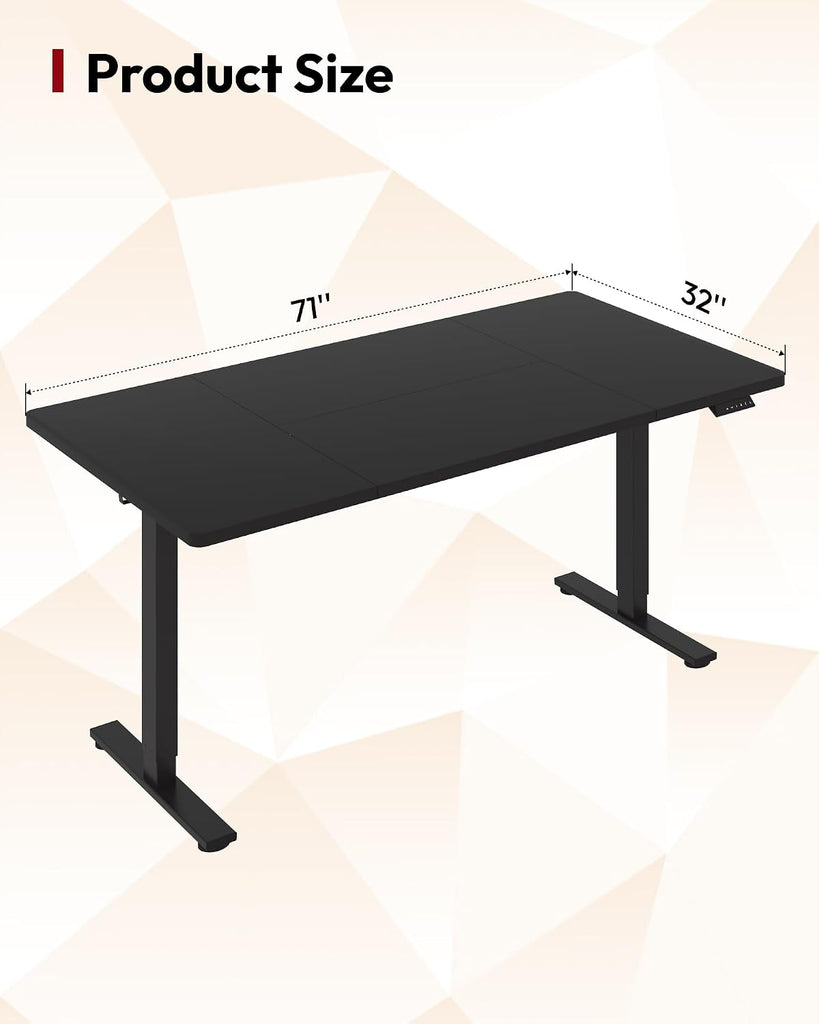 71x32'' Large Electric Computer Height Adjustable Standing Desk | Ergonomic Electric Stand Up Desk with Memory
