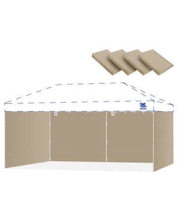 10x20ft Sidewalls for Canopy, Khaki (4Pcs Sidewalls Only)