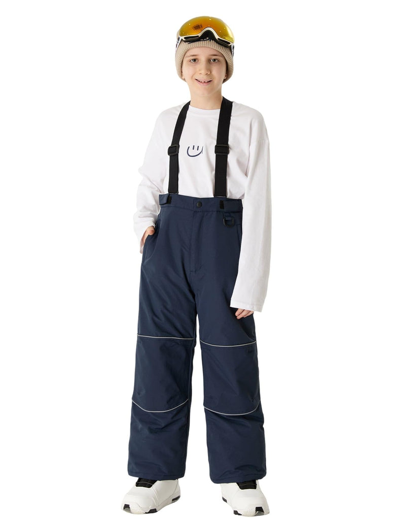 Kids Snow Bibs Boys Girls Ski Pants Snowboard Insulated Navy Blue