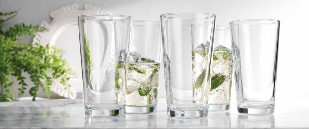 Drinking Glass Set - 10 Highball Glass Cups, 16 Oz. Basic Water Glasses, Beer, Juice, Cocktails, Wine, Iced Tea, Bar