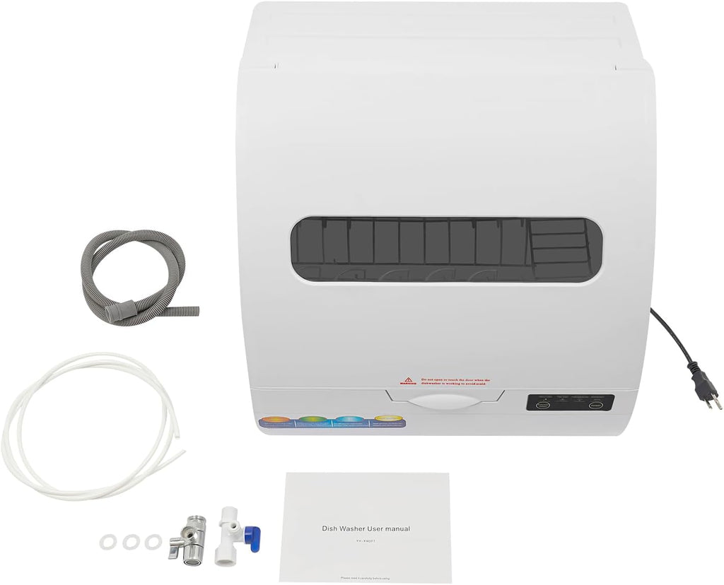 Countertop Dishwasher 1200W Portable Mini Countertop Dishwasher 1.59-2.38Gal Small Dish Washer with Build In Tank and