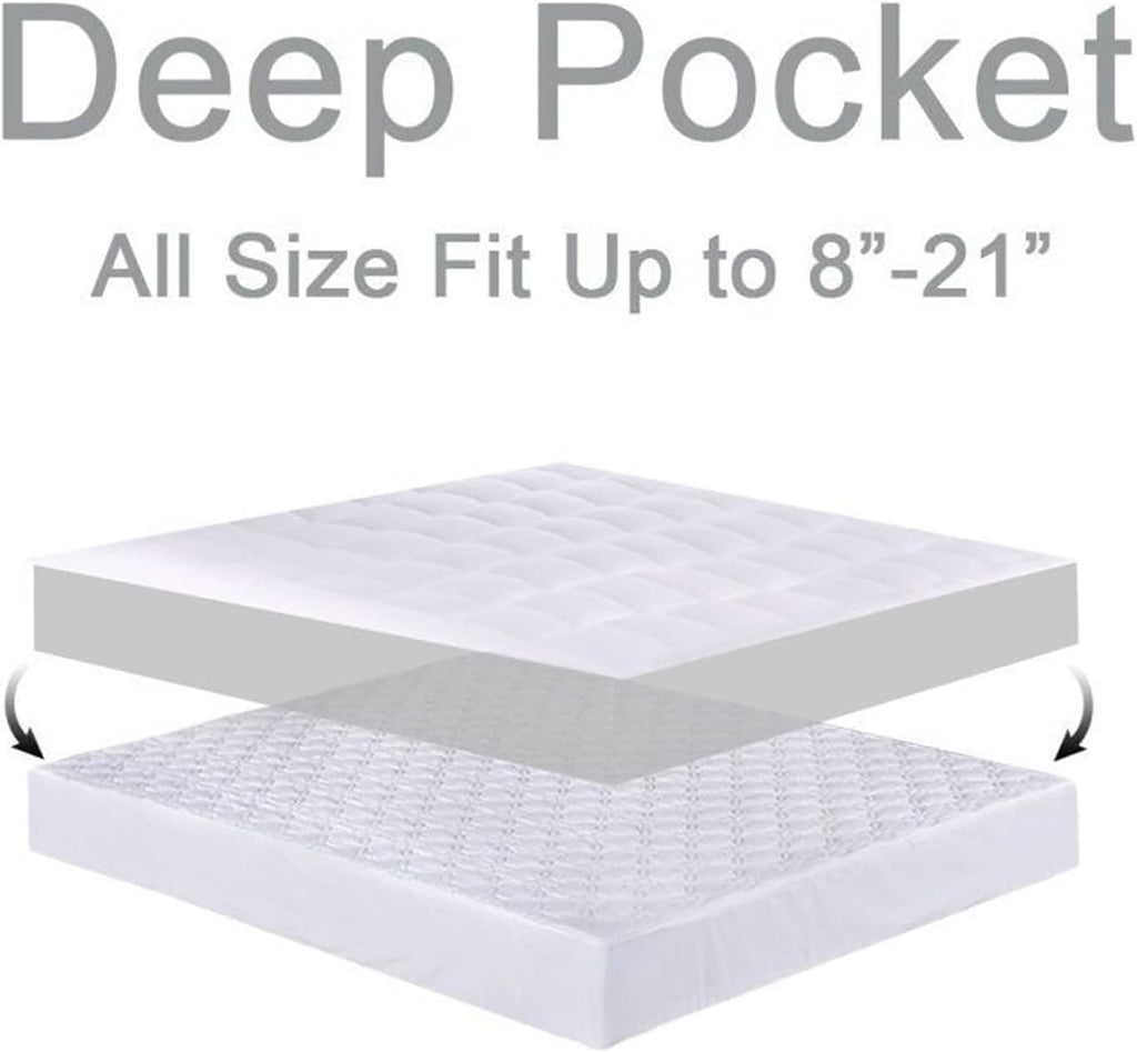 Full Mattress Topper for Back Pain, Thick Mattress Pad Cover | Plush Pillow Top Mattress Topper, Breathable Soft Bed