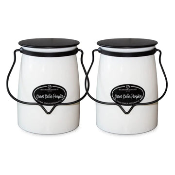 Brown Butter Pumpkin 2-Pack Butter Jar Candles | 22oz Glass Jar Scented Candles for The Home | Farmhouse Home Decor