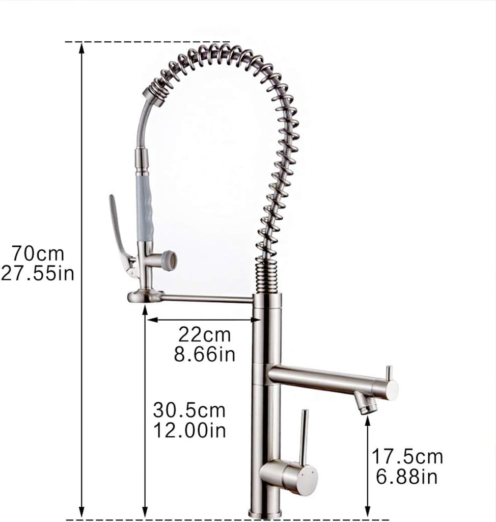 Commercial Kitchen Faucet with Pull Down Sprayer,Single Handle | High Arch Pre-Rinse Spring Kitchen Sink