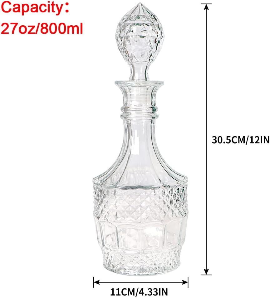 Liquor Decanter, Glass Decanter Bottle with Airtight Stopper, Wiskey Vodka Bourbon Decanter for Gift, Home, Bar