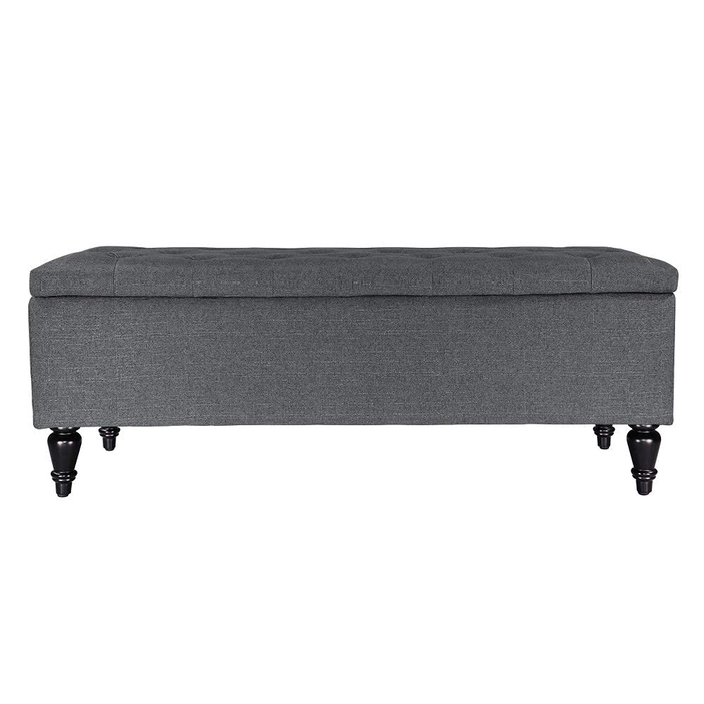 45'' Ottoman Indoor Tufted Rectangular Storage Ottoman Coffee Table Seat Smooth Hinge Lid Storage Bench Bedroom