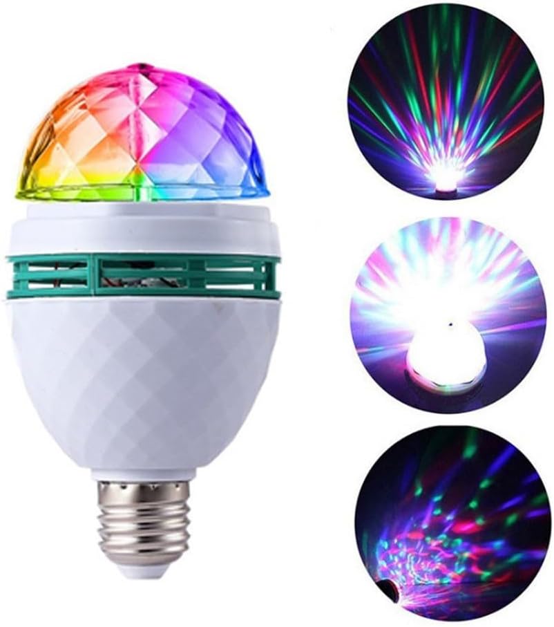 RGB Rotating LED Light Bulb B22 Disco Party Lamp