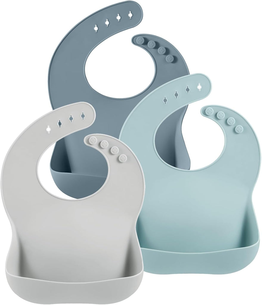 Set of 6 Cute Silicone Bibs for Babies & Toddlers