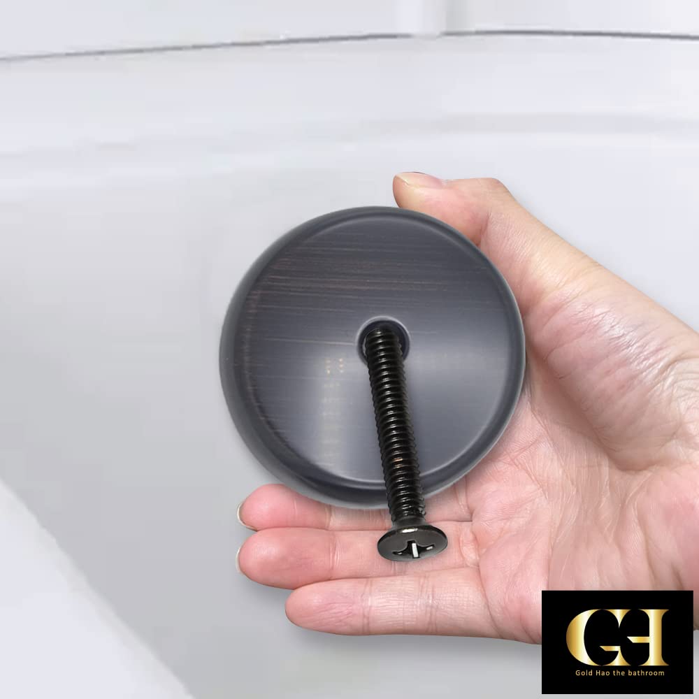 Single-Hole Bathtub Overflow Drain Cover Plate, Oil Rubbed Bronze