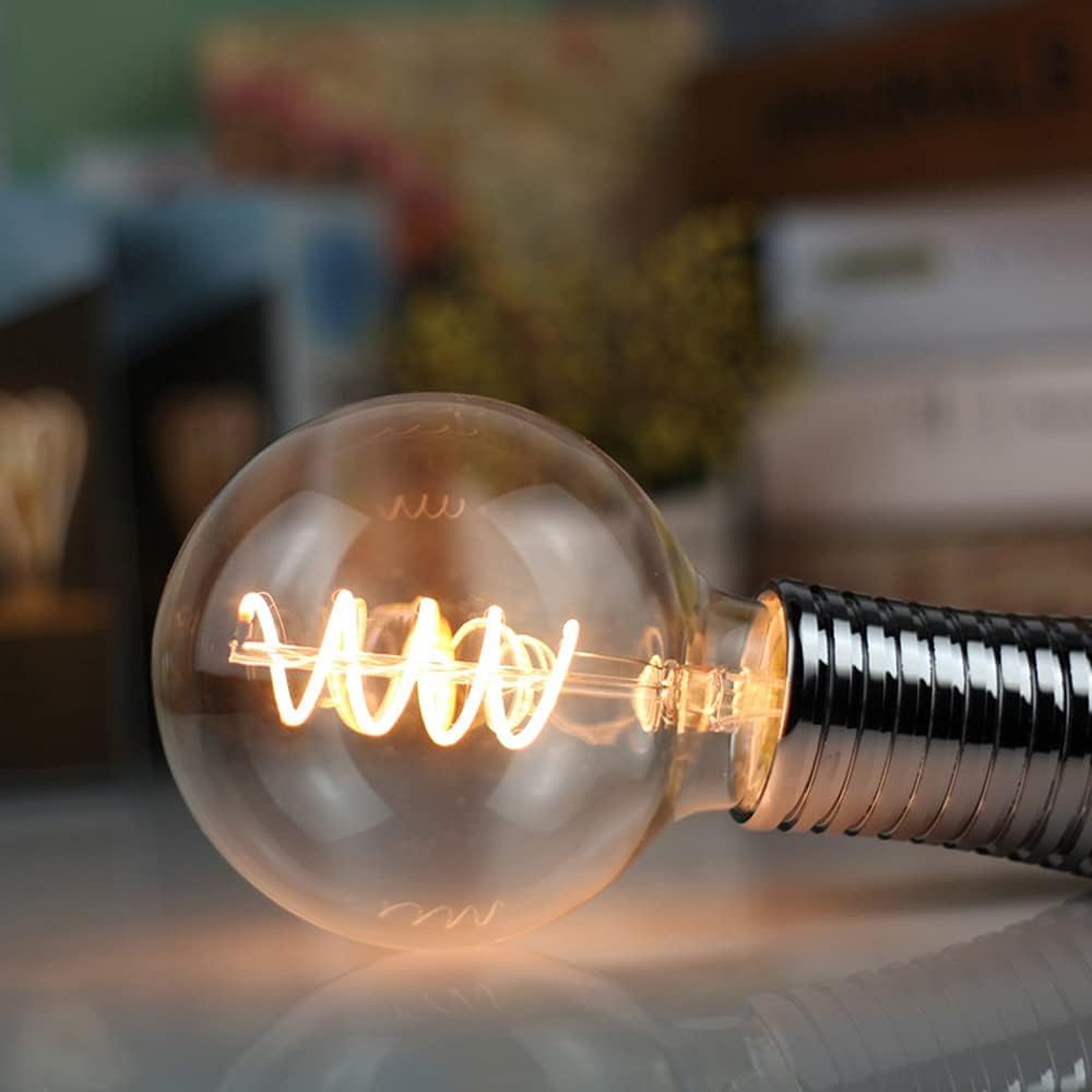 Edison Bulb Led Bulb Vintage 4W Dimmable 110-130V 2000Kelvin Super Yellow Warm Decorative Light Bulb (G30 Spiral