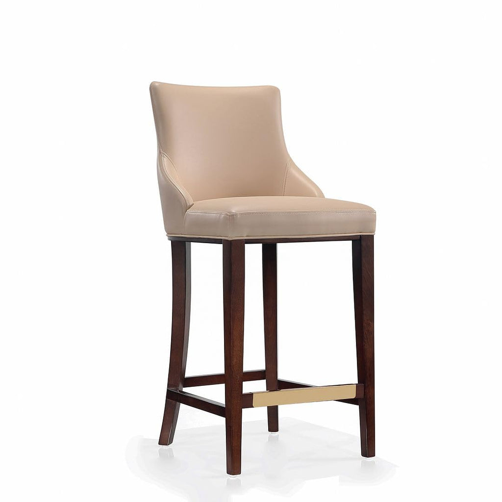 Shubert Modern Barstool with Backseat | Upholstered Leatherette, Beech Wood Legs | Perfect Bar Stool for Bar and