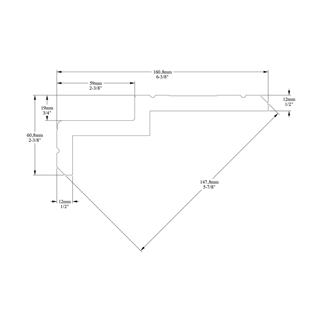 High Density Polyurethane Crown Moulding | Primed White | 5-7/8in Face x 78in Long | Pack of 8