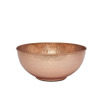 Pure Copper Mixing Bowl with Hammered Finish for Salad, Egg Beating, Decorative & Kitchen Serving Purposes - 7.5"