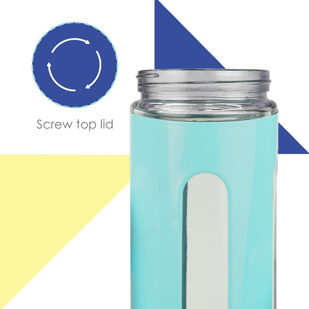 Kitchen Canisters Set For Countertop By | Retro-Styled Canisters Counter | Stainless Steel and Glass, See-Through - Set of 4