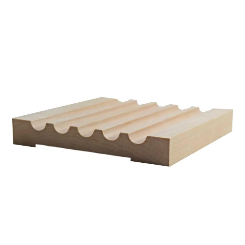 Fluted 5-1/8" Wide x 3/4" Casing. Unfinished Trim, Red Oak, 42"