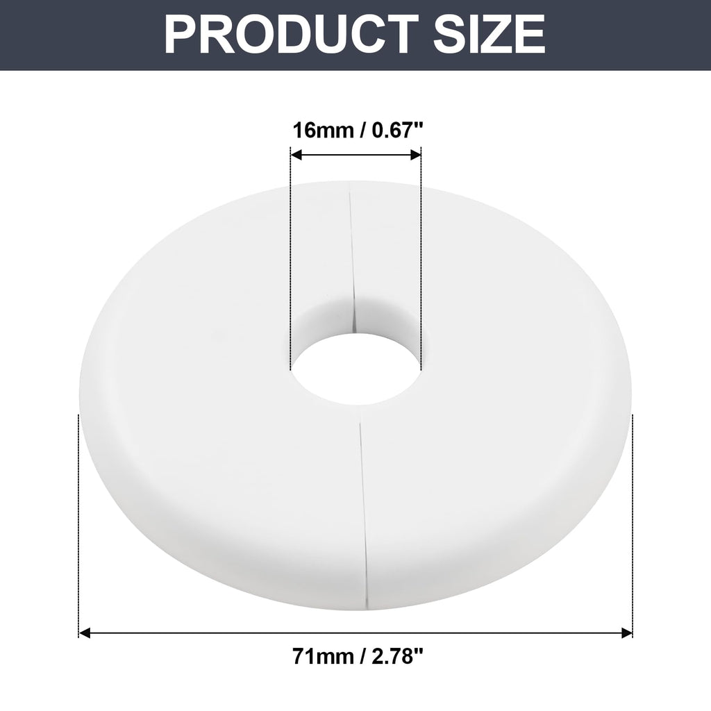 4Pcs 16MM Self-Adhesive Wall Split Flange, White