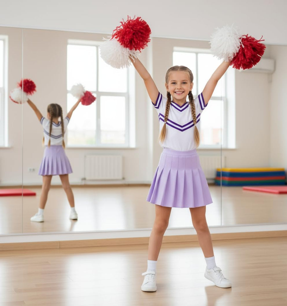 Girls Pleated Skirt with Shorts - Plaid Tennis Skorts & Solid School Uniform Skirts for Toddler/Big Kids
