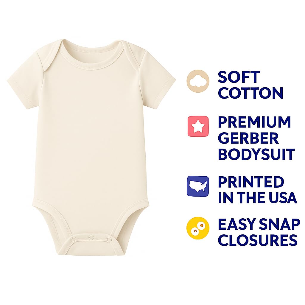 What About Second Breakfast Bodysuit - 100% Cotton -Cream Color (Cream, Short Sleeve )