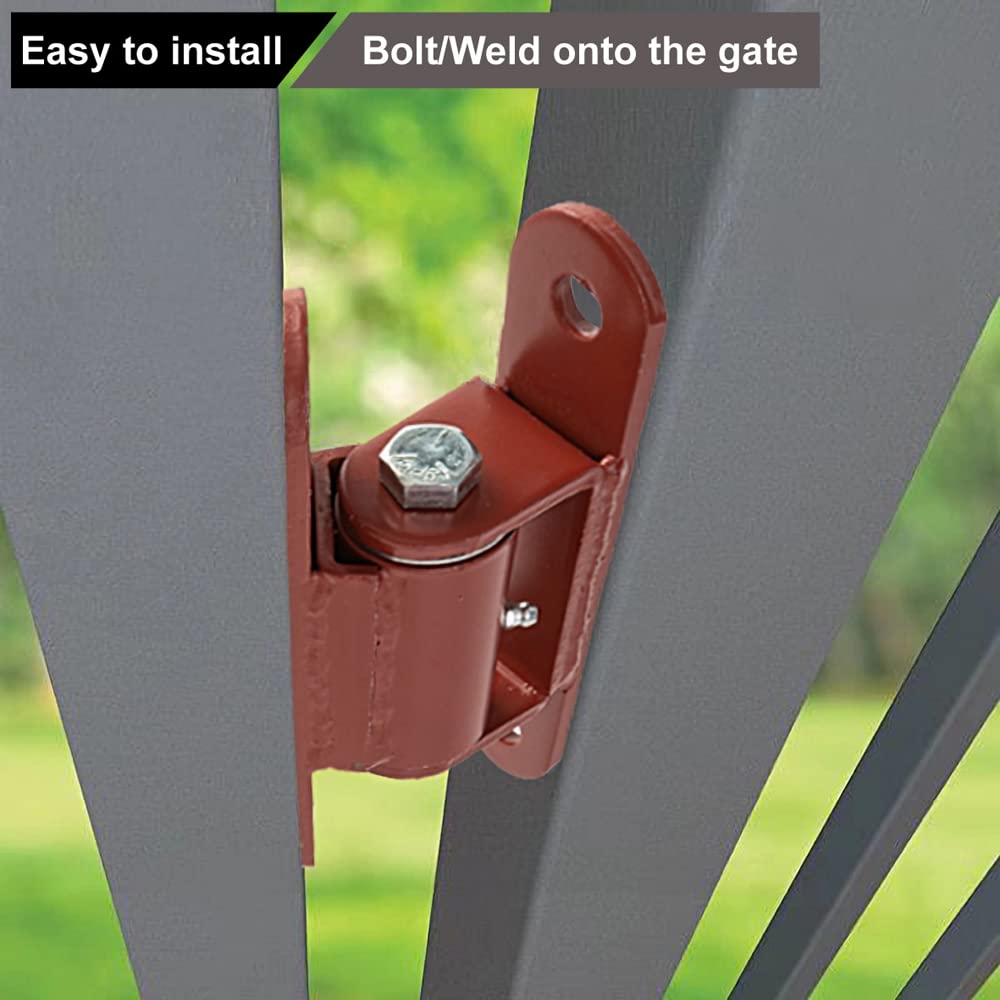 Heavy Duty 7" Bolt onto The Gate Bolt onto The Post Gate Hinges with Needle Roller Bearing for Driveway Vehicular