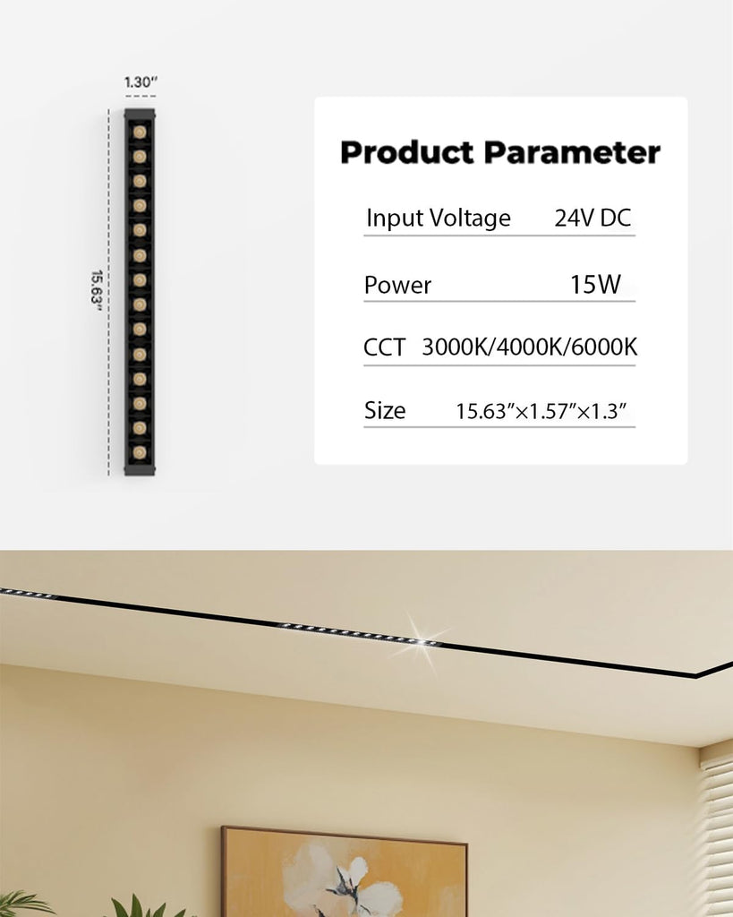 Grille Spotlight Magnetic Track Head, LED Ceiling Lighting