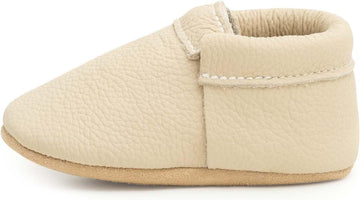 Fringeless Moccasins - Genuine Leather Boys and Girls Shoes for Newborns, Infants, Babies, Toddlers