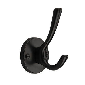 5 Pack Round Coat Towel Hooks - Matte Black Coat Hooks for Hanging Coats Towel Hooks Wall Mounted Zinc Alloy Bath