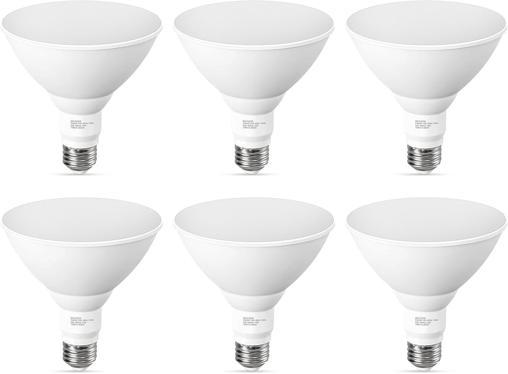 Soft White PAR38 LED Flood Light Bulbs Outdoor, 3000K Warm Glow, 13W, 100W Equivalent, 1050 Lumens, Dimmable