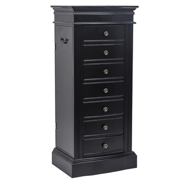 Jewelry Armoire Cabinet with Flip Top Mirror and Compartments - Large Standing Jewelry Chest - Wooden Jewelry Storage
