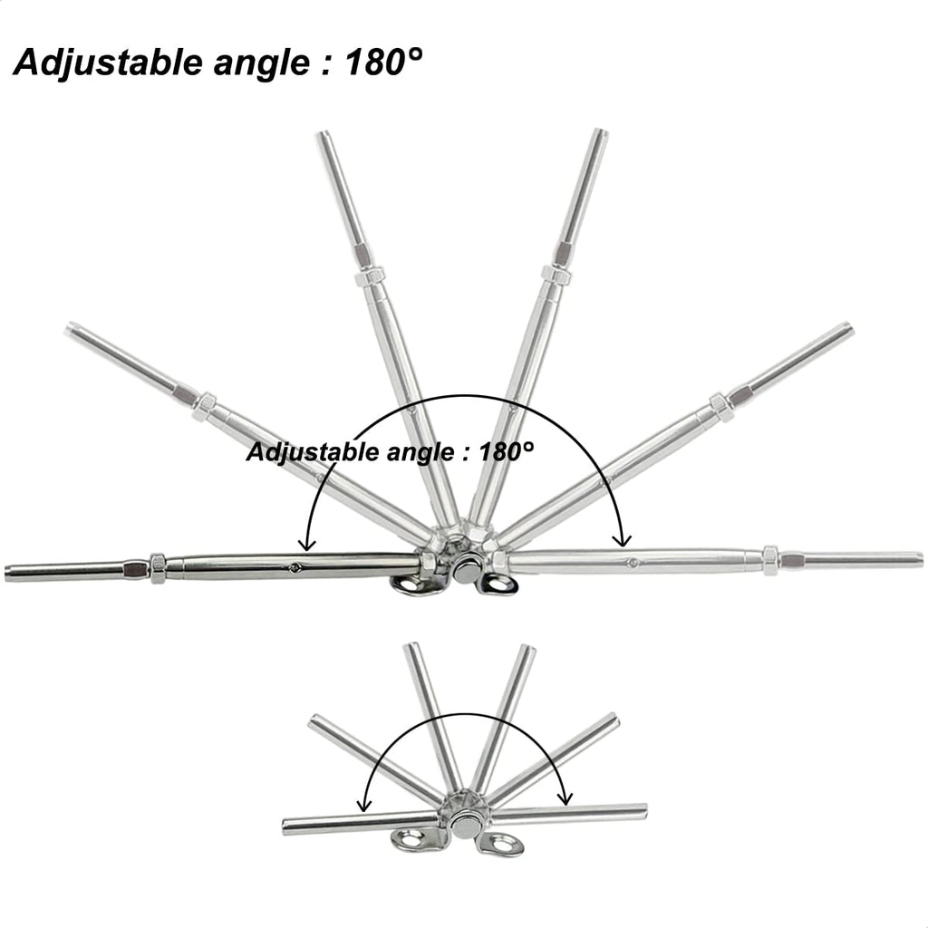 Stainless Steel Cable Railing Hardware Kit, 20 Pairs for 3/16 Cable Railing System, Adjustable Angle, T316 Marine