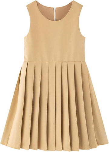 Girls' School Uniform Jumper Sleeveless Knee Length A-Line Dress