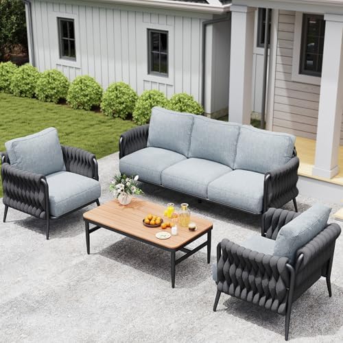 Outdoor Patio Furniture Set - Conversation | All-Weather Resistant with Thick Cushions for Patio, Garden & Porch