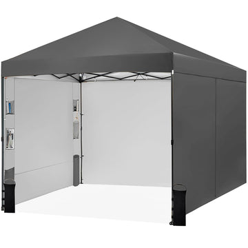 10X10 Pop Up Canopy Tent with 4 Sidewalls, Outdoor, One Push Setup