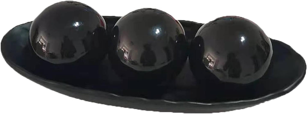 Decor Tray and Orbs Balls Set of 3,Ideal Gift for Weddings Special Occasions and for Decorative Accents Centerpiece